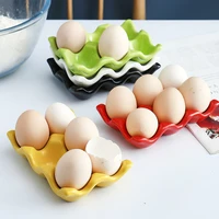 Six-compartment Egg Storage Tray Rectangular Ceramic Grid Egg Storage Oven Mold Refrigerator Storage Container Kitchen Utensils 1