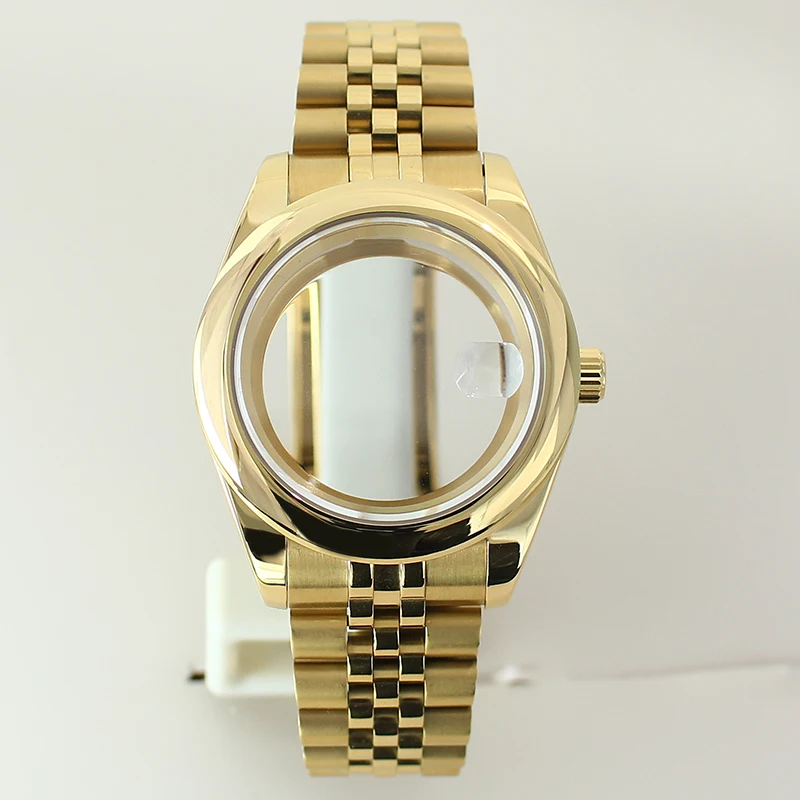 High-Quality 36mm/39mm Steel Watch Case with Sapphire Glass Bracelet