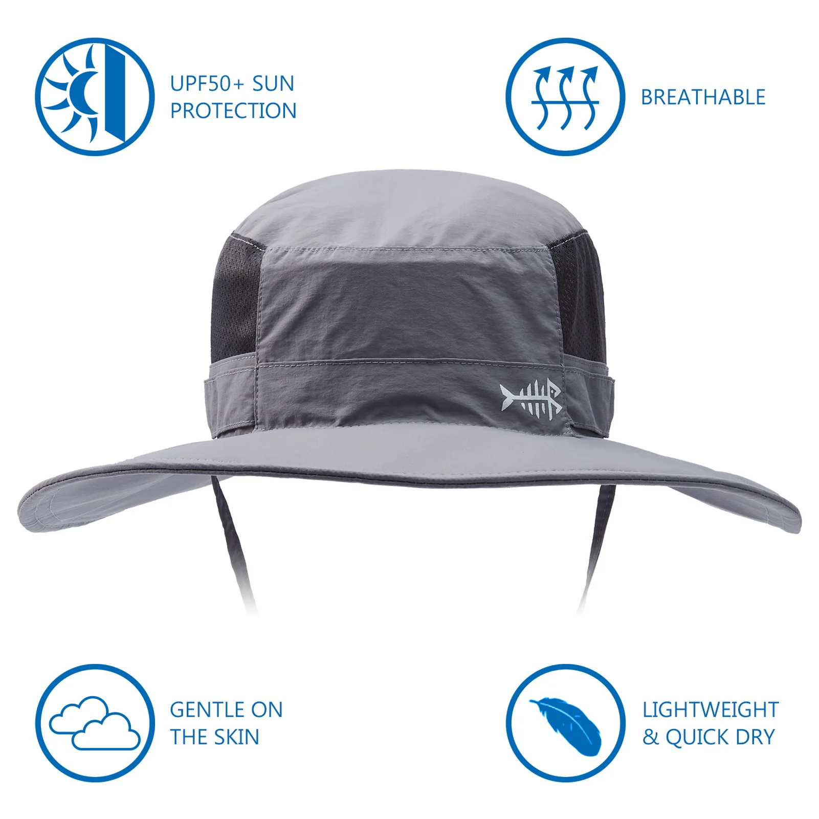 Bassdash UPF 50+ Sun Fishing Hat Water Resistant with Detachable Neck Flap