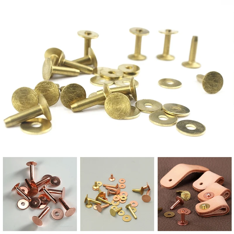 WUTA High Quality Leather Copper Rivets and Burrs,Solid Brass Rivets Studs  Permanent Tack Fasteners Craft,Belts,Halters,Bridles - AliExpress