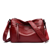 Sacs à bandoulière en cuir souple de haute qualité pour femmes, sac à main de luxe de marque, grande capacité, multi-poches, sac vintage à bandoulière 2