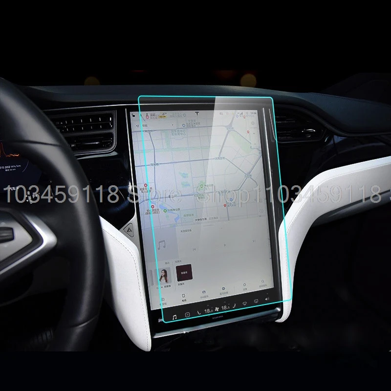 Displayschutzfolie aus gehärtetem Glas für Tesla Model S Model X 2016–2021, 17 Zoll, Auto-GPS-Navigationsradio, kratzfestes Zubehör