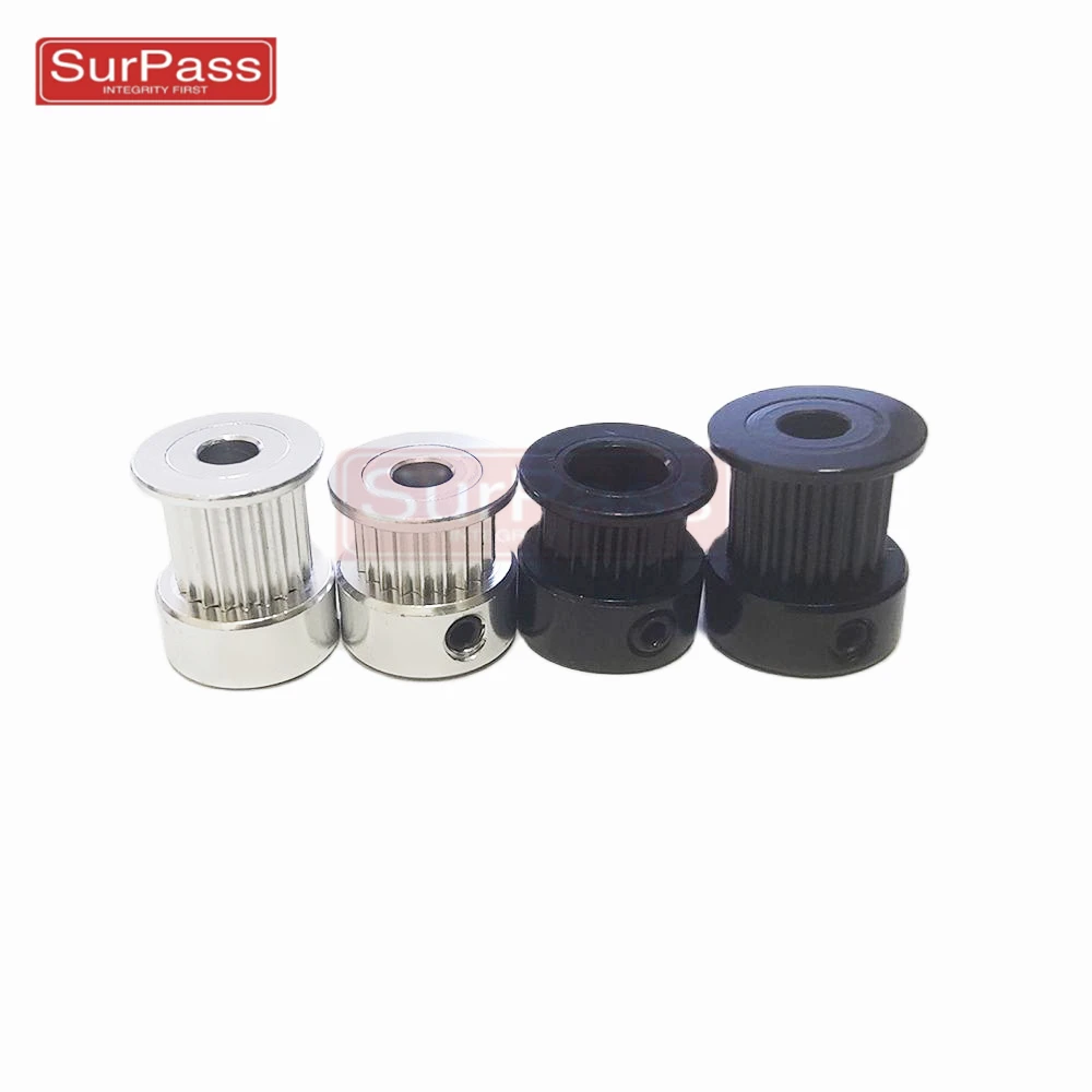 GT2/2GT Number Teeth 20T Timing Pulley Bore 3/3.17/4/5/6/6.35/8mm For Belt Width: 6/9/10/15mm Silver And Black timing belt pulley timing pulley For 3D Printers