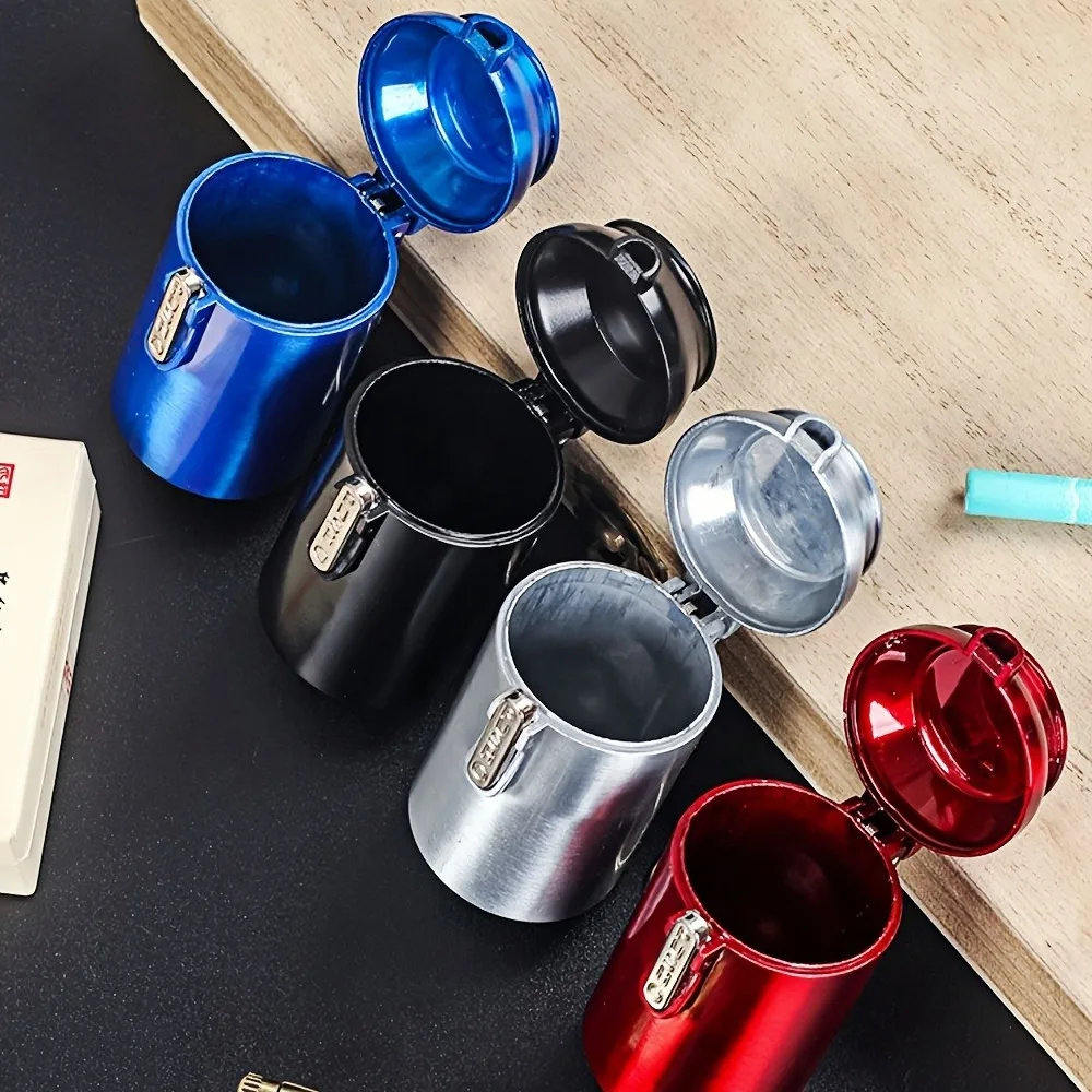 Portable Ashtray Metal Ashtray Cigarettes Ashtray 1pc Metal Ashtray Can-Portable Mini Ashtray For Car Bedroom Living Room-Creative Irregular Shape