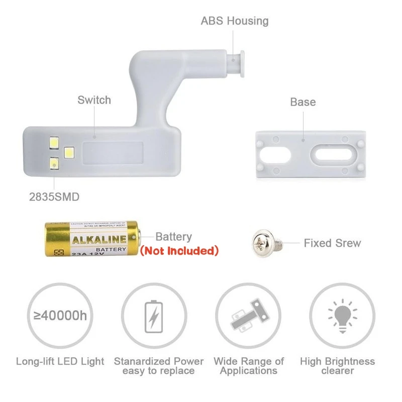 Universal LED Inner Hinge Lamp Cabinet Induction Lights Wardrobe Cupboard Sensor Lights Bedroom Kitchen Closet Night Lamp 10Pcs sensor led lights
