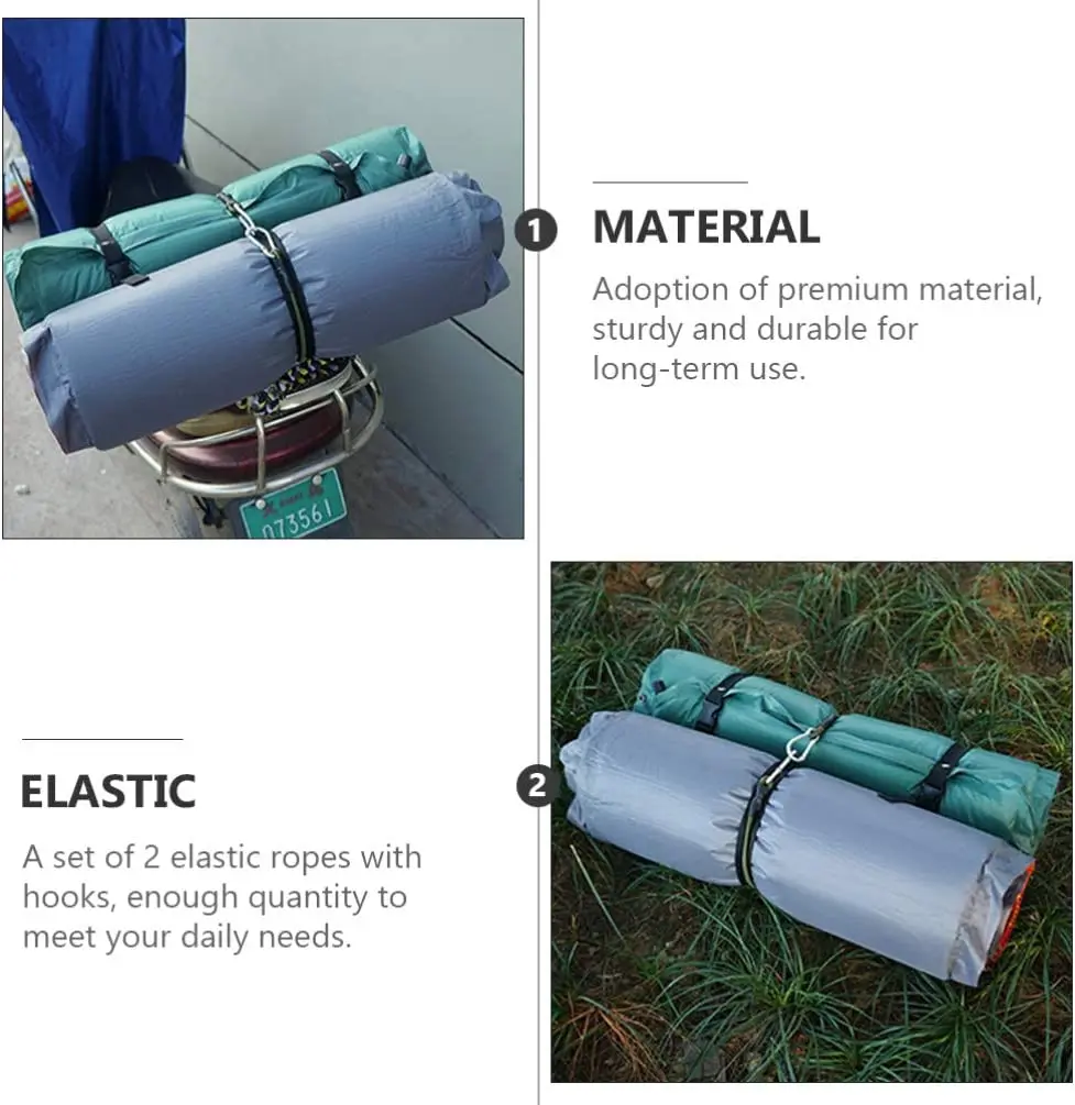 Direct Bungee Cords With Carabiner Hooks Heavy Duty Latex Bungee Straps Strong Elastic Rope for Outdoor Camping Cargo