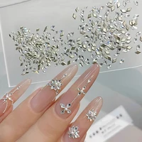 100/200pcs Mini Nail Art Accessories 5A Sparkling Rhombus Zircon Nail Art Rhinestone Charms 1.5*3mm Snowflake Pattern Nail Decor 1