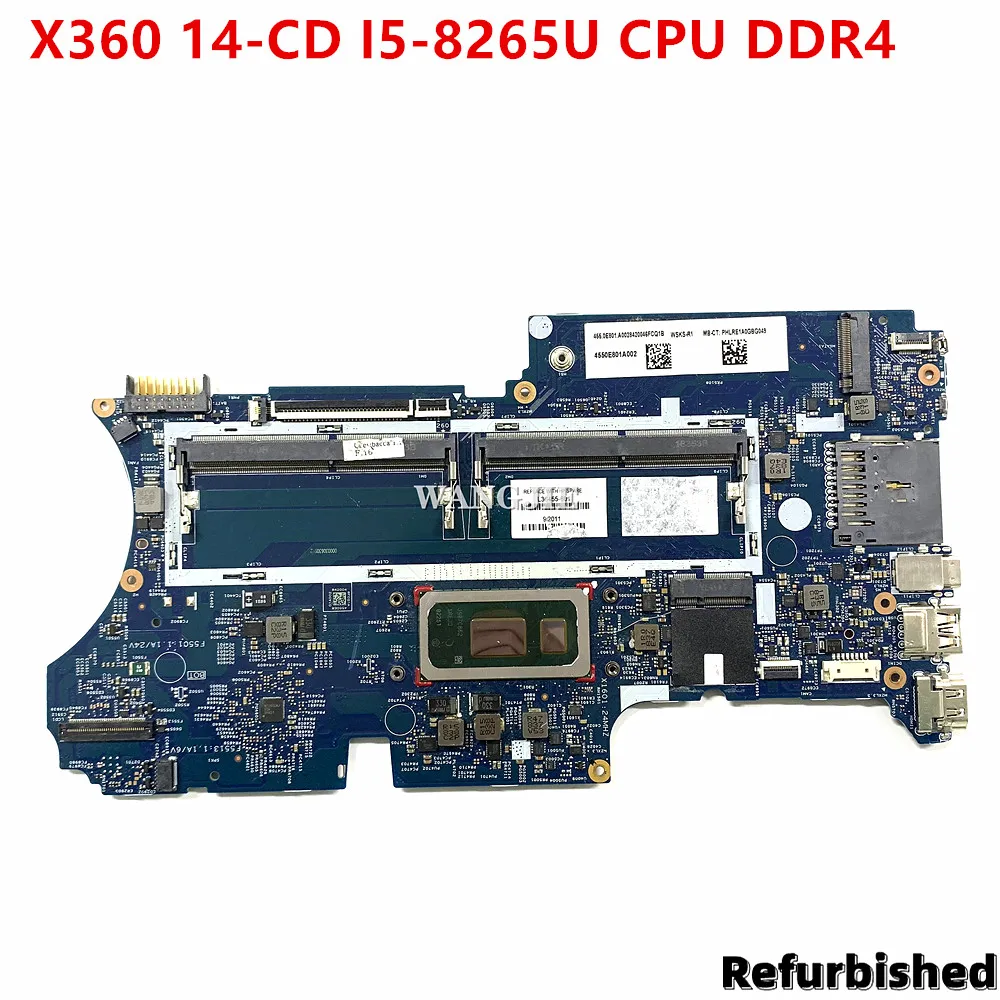 

Refurbished 18702-1 448.0E815.0011 L36455-601 L36455-001 For HP Pavilion X360 14-CD Laptop Motherboard I5-8265U CPU DDR4