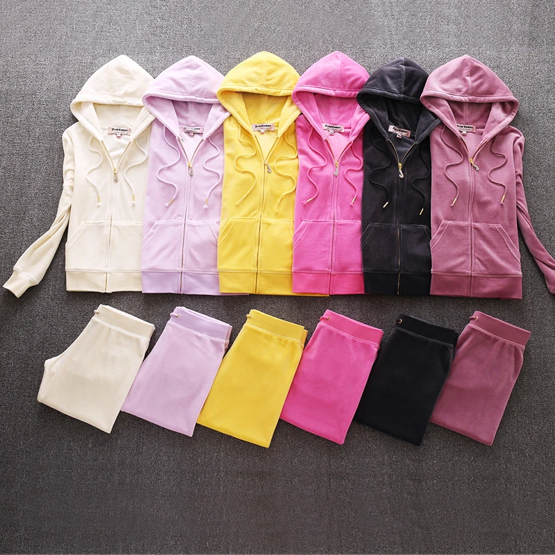 Solid Color Tracksuit Juicy Velvet Tracksuits Free Shipping Tracksuit