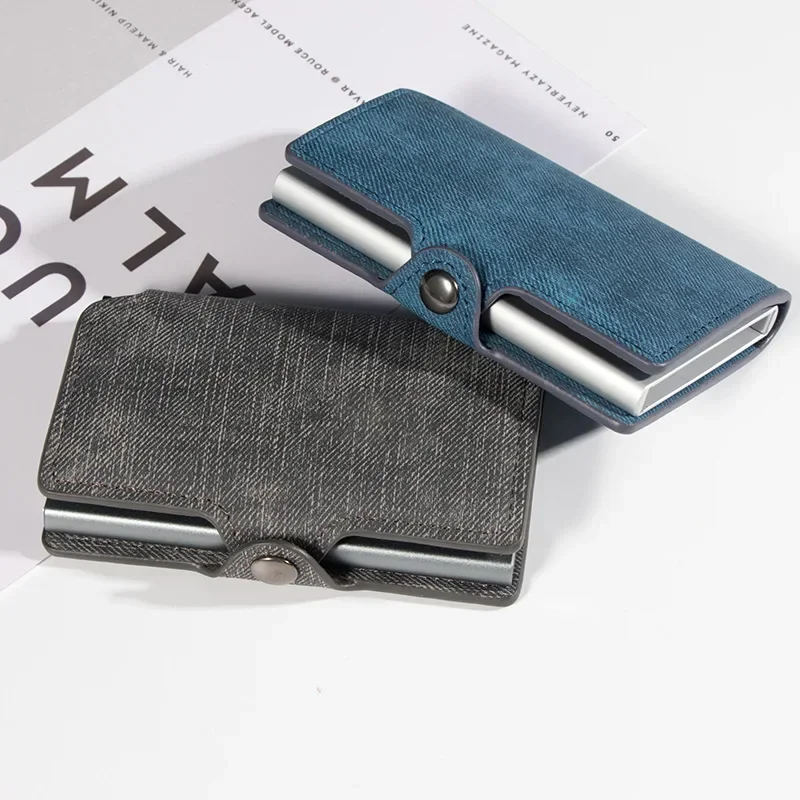 Sleek Pink Minimalist RFID Wallet with Automatic Pop-Up Feature