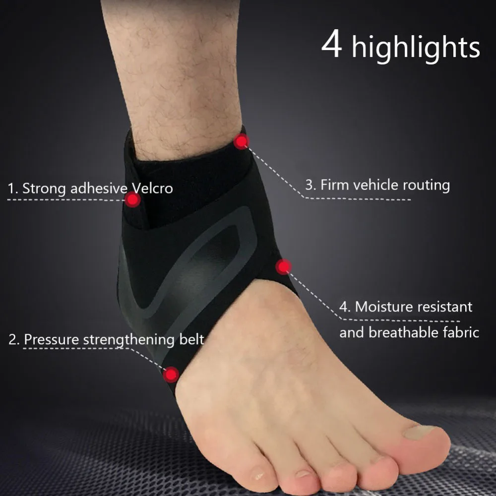 1PCS Sport Ankle Stabilizer Brace Compression Ankle Support Tendon Pain Relief Strap Foot Sprain Injury Wraps Run Basketball