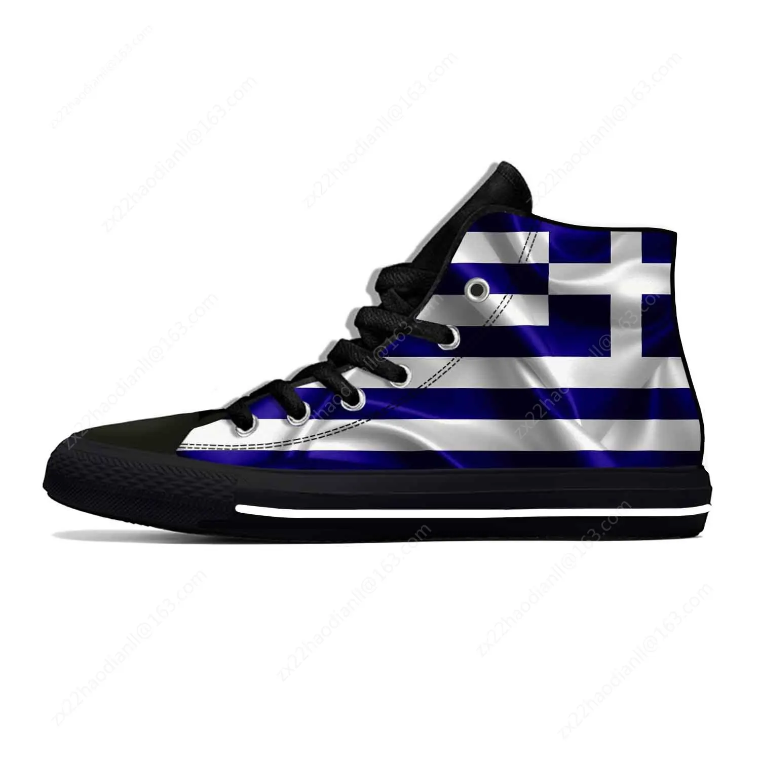 Hellenic Greek Greece Flag Patriotic Cool Fashion Casual Cloth Shoes High Top Lightweight Breathable 3D Print Men Women Sneakers