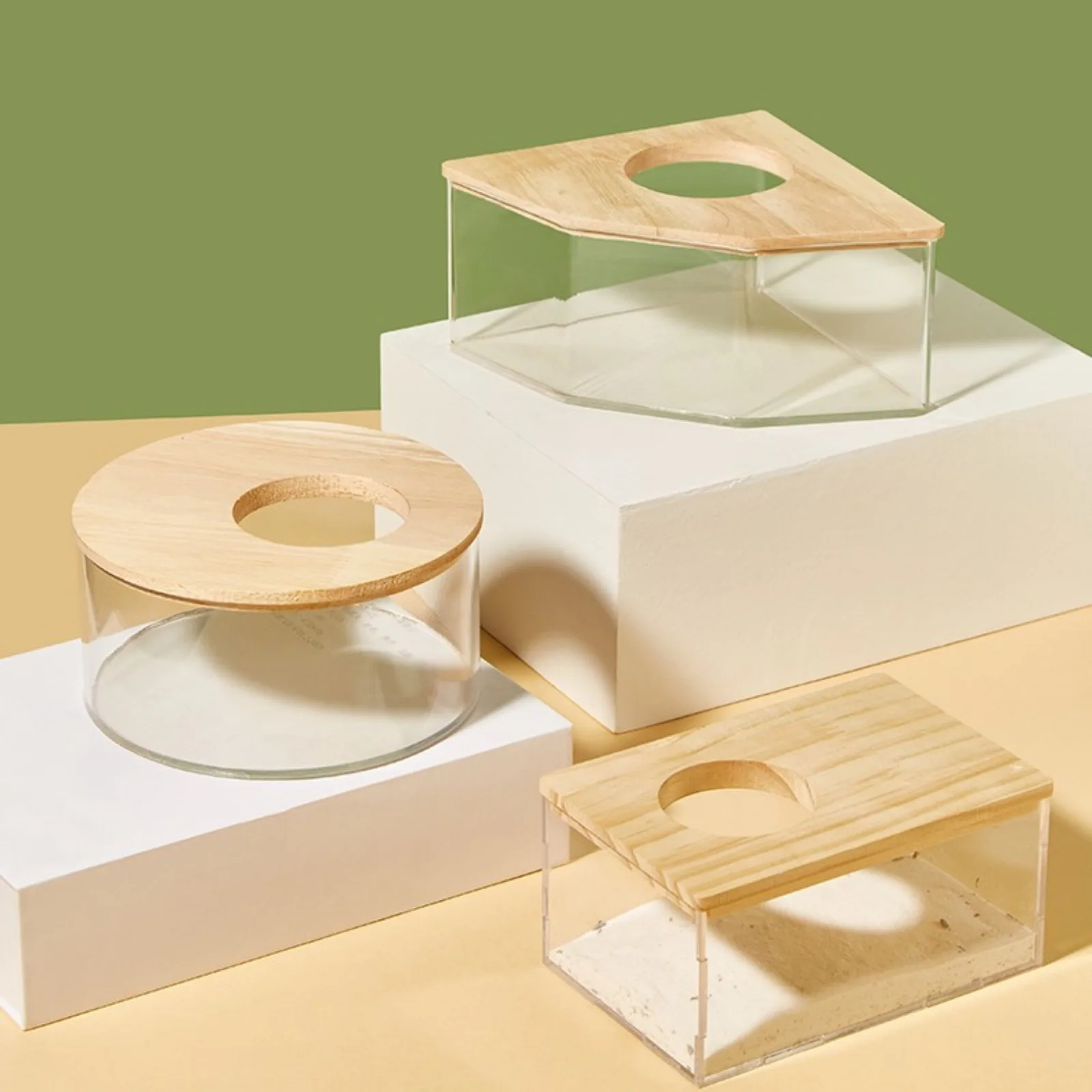 Hamster Bathroom House Sandbox Transparent Urine Sand Basin Ladder Golden Bear Supplies Sand Bath Container Small Pet Cleaning