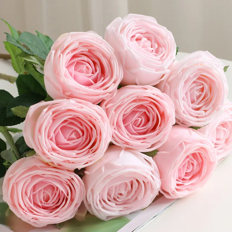 

5Pc Simulation Hand Feeling Moisturizing Latex Rose Artificial Flower Decor Home Wedding Roses Real Touch Flowers Bridal Bouquet