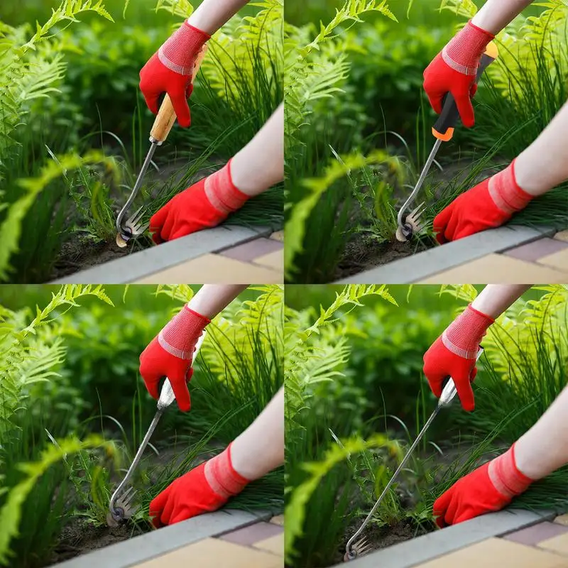 

Portable Garden Weeder Tools Agricultural Weeding Grass Pulling Manganese Steel Uprooting 4-Teeth Shovel Vegetable Planting Yard