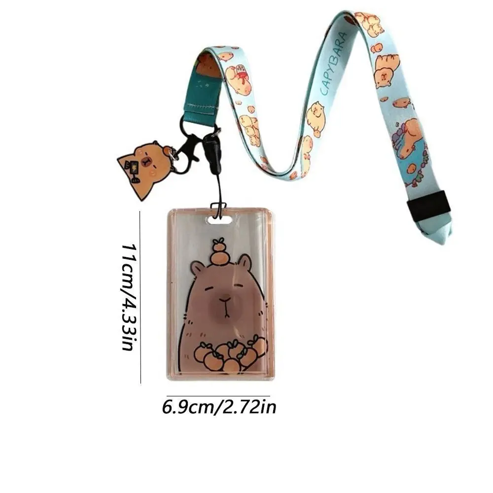 Sliding Cute Capybara Card Holder Acrylic Cartoon Capybara Card Case for card holder