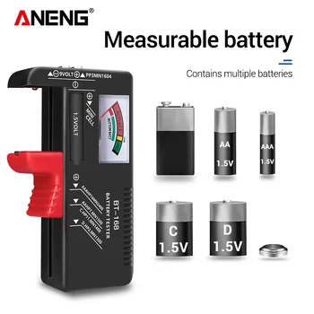 Tester contenitore batteria AA/AAA/C/D/9V/1.5V Tester universale per batterie a bottone Tester Indica Tester Checker Puntatore BT168