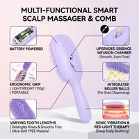 Peigne applicateur d'huile capillaire électrique, brosse de massage du cuir chevelu, vibration sonique, lumière LED, distributeur de liquide, brosse démêlante pour les soins capillaires 2