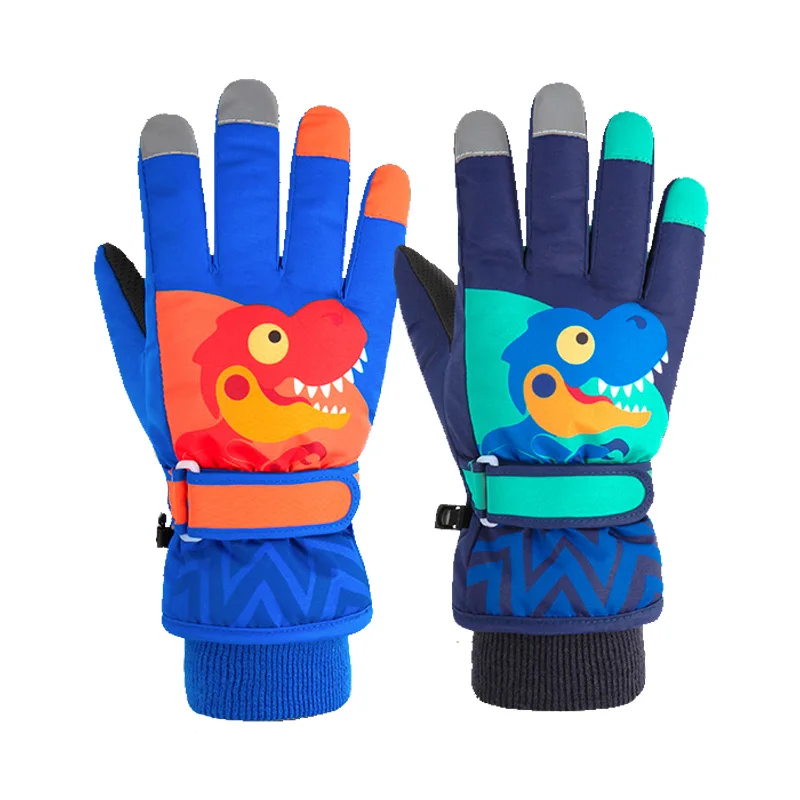 Thicken Baby Winter Gloves Coral Fleece Waterproof Child Ski Gloves Snowboard Outdoor Sports Kids Snow Mittens for Girls Boys