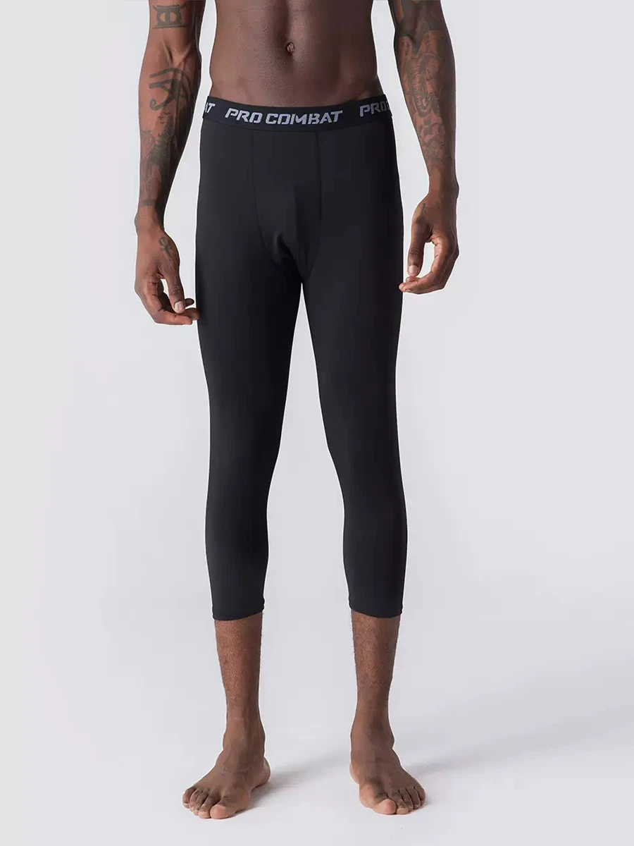SONECHOKI Compression Calf-length Pants Men Running Tights Solid Basketball Legging Quick Dry Workout Elastic Waist Trousers men compression pants sports leggings