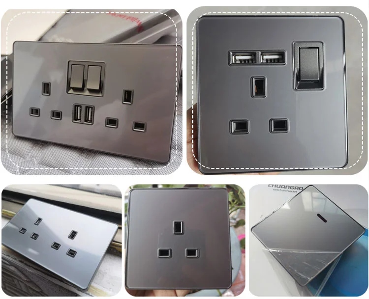 de vidro, 1gang2way interruptor da escada, usb