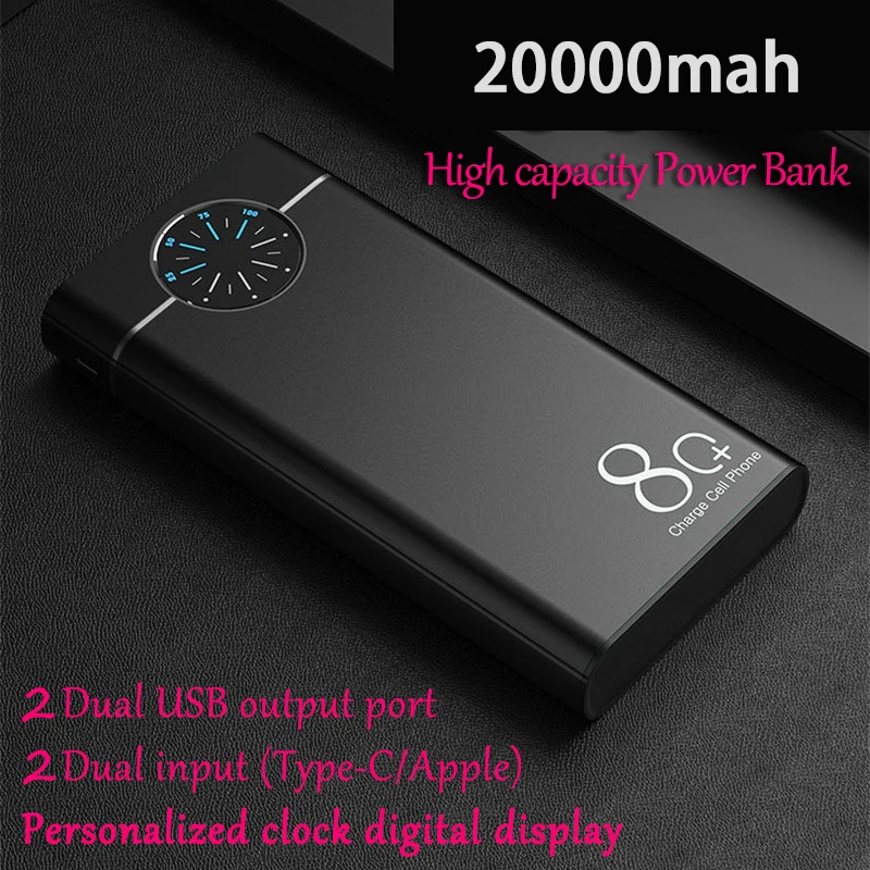 

Portable appliances 3.0 mobile power roulette monitor 20000Mah PD 3.0 USB external mobile battery for iPhone Xiaomi
