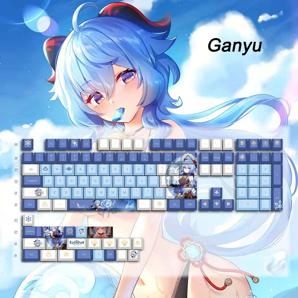 Cereja, Kamisato Ayato, Cosplay PBT para MX Switch, 128 Teclas