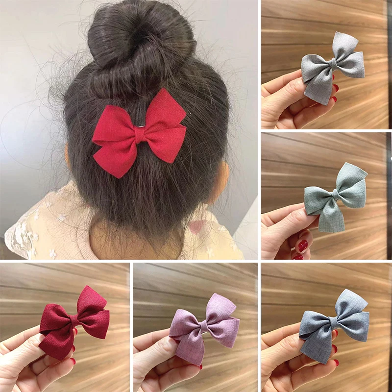 

1Pc Kids Hair Pins Solid Color Bows Girl Hair Clips Children Bowknot Hairpin Barrettes Baby Headwear Hair Accessories