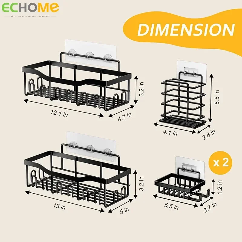 

Mifuny Wallmounted Bathroom Rack Set Bathroom Shower Wash Warm Storage Rack Non Perforated Kitchen Storage Rack Home Accessories