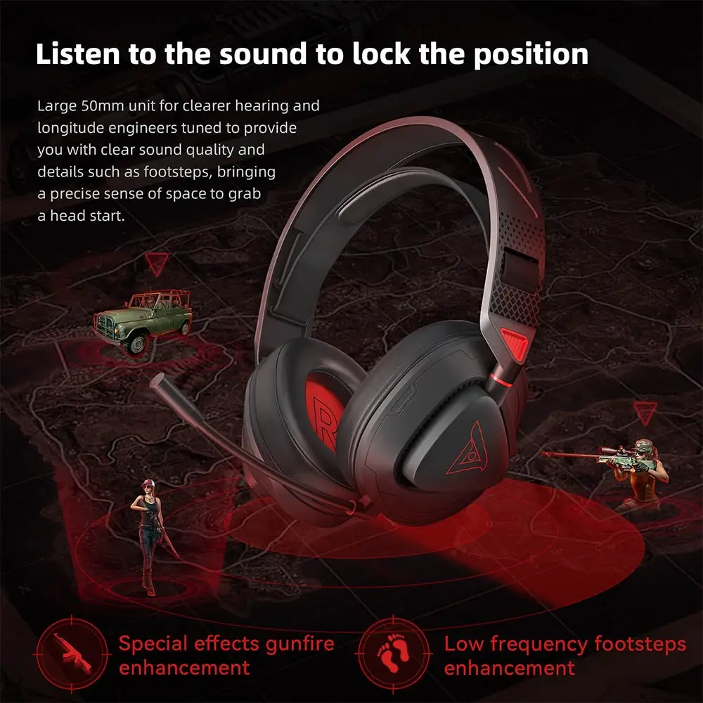 TAIDU THS318 Gaming Headset Wireless Bluetooth 5.3 With Microphone 1000mAh Headphones Gamer Choice for PC Laptop Console