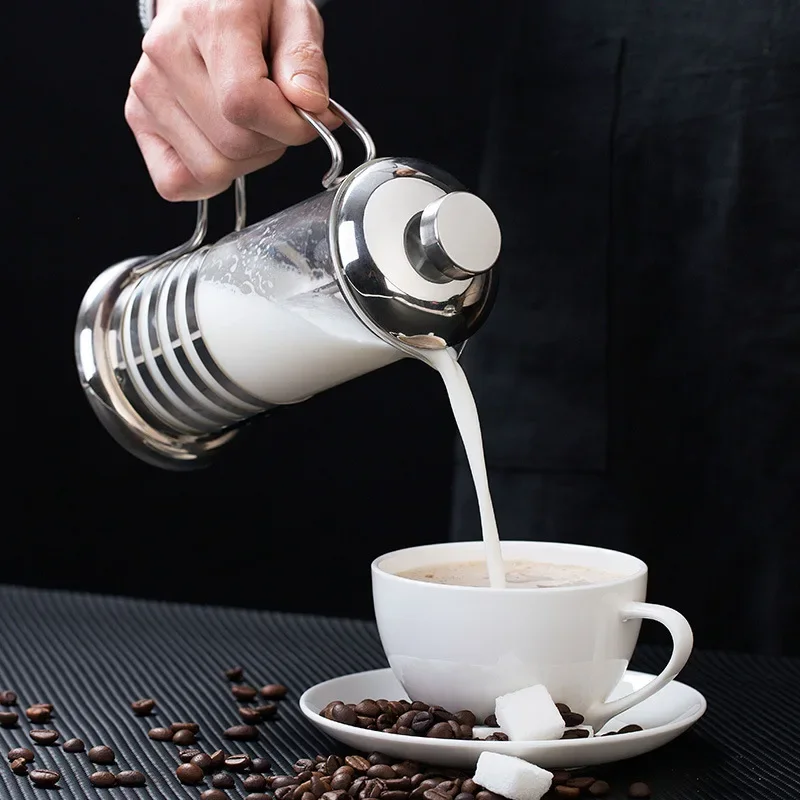 French Press Coffee Maker Stainless Steel Coffee Percolator Durable Heat Resistant Glass Portable Easy Clean Pitcher Teapot espresso coffee maker,coffee maker,espresso maker,french press coffee press,coffee press,iced coffee maker
