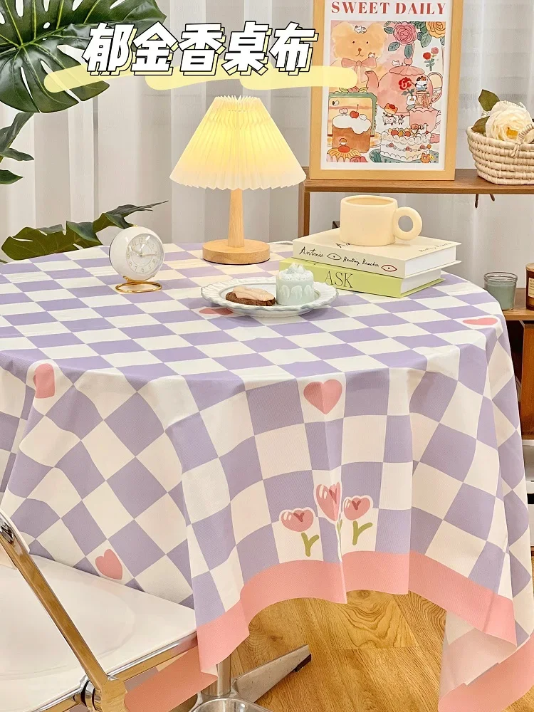 

Table cloth ins desk cute student dormitory high-end and minimalist flowers