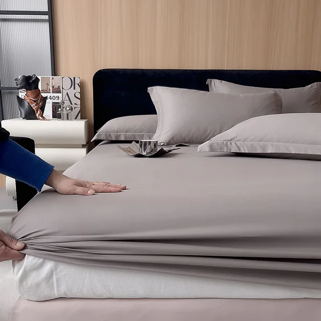 Drap de lit une pièce en coton, housse de coussin simple et double, anti-poussière et respirante, housse de matelas adaptée à toutes les saisons 5