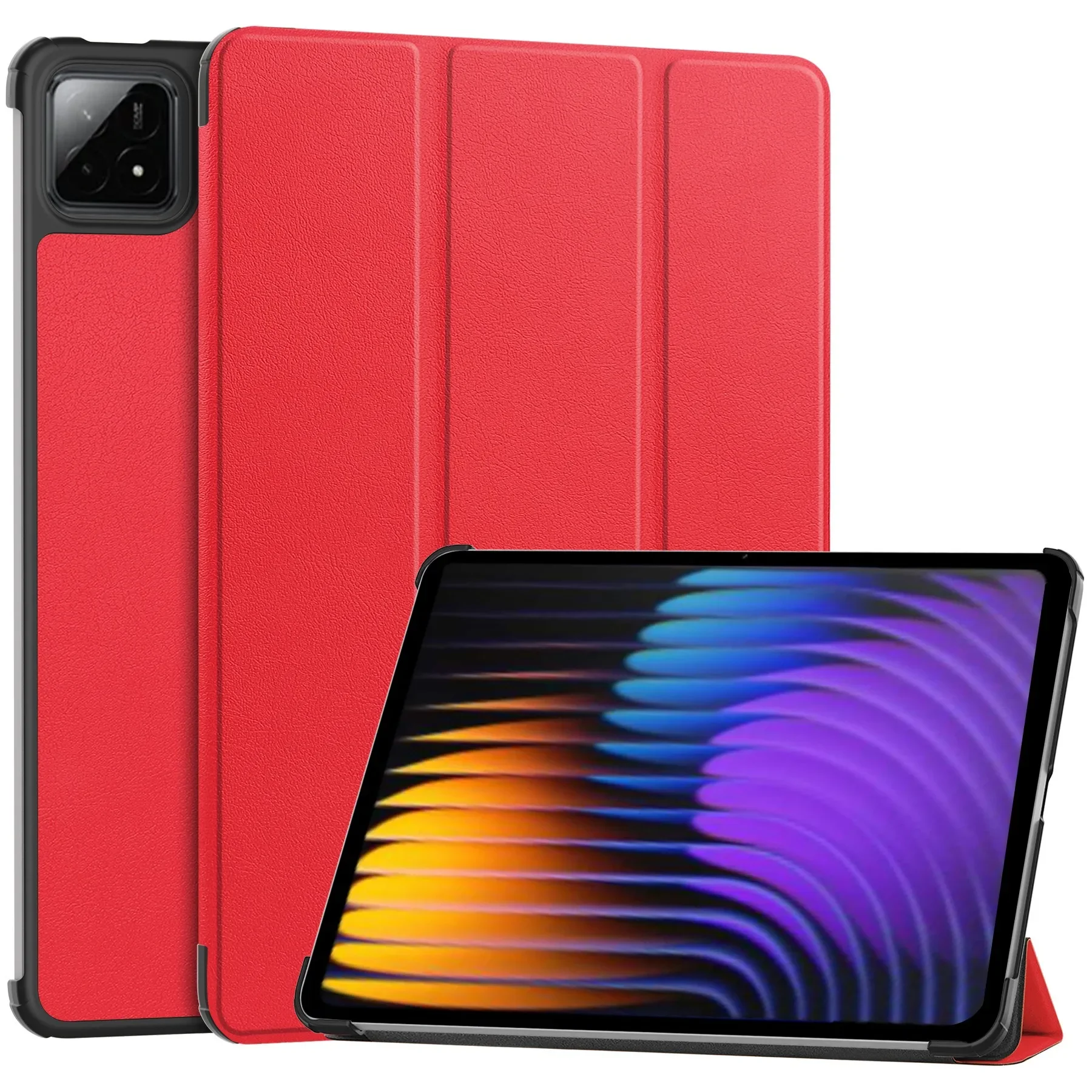 Elegant Tri-Fold Magnetic PU Leather Tablet Stand Cover