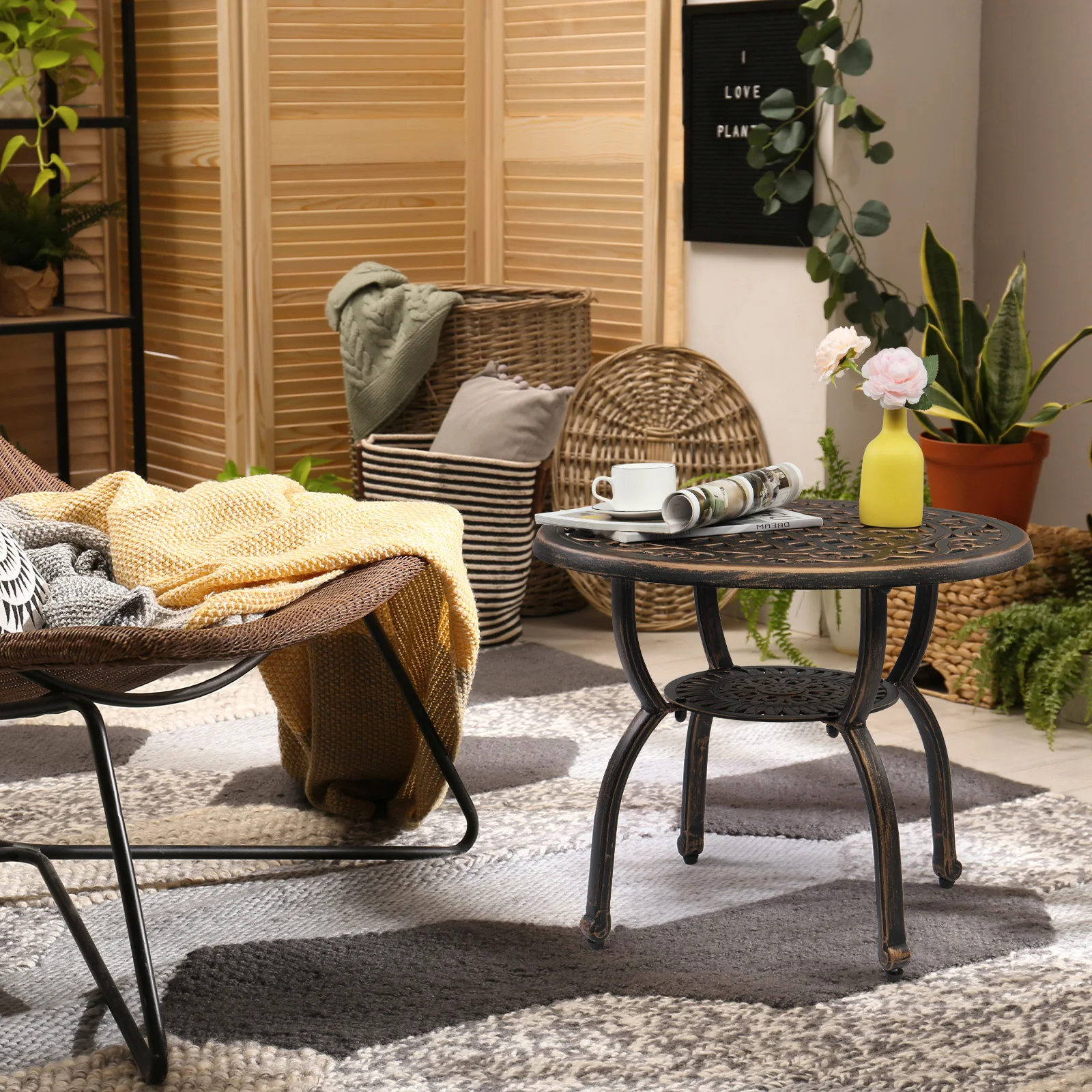 Anti Rust Outdoor Round Bistro Coffee Table