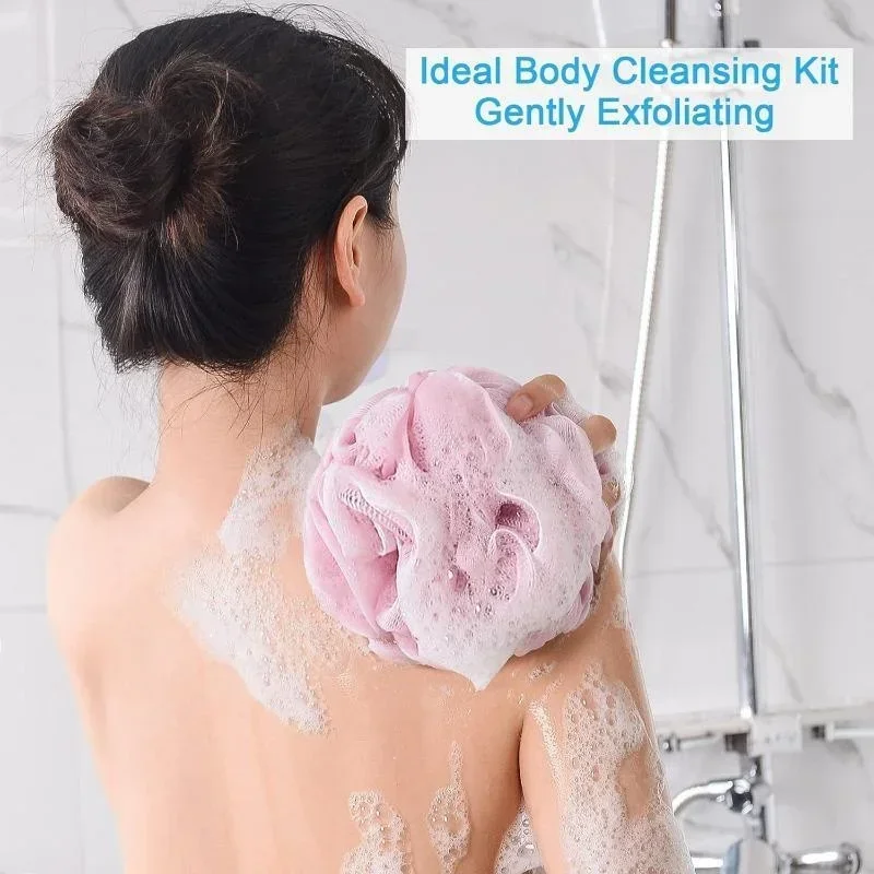 1/2/3pcs Large Bath Ball Rich Bubble Bath Towel Scrubber Body Cleaning Mesh Shower Wash Sponge Bathroom Accessories 3