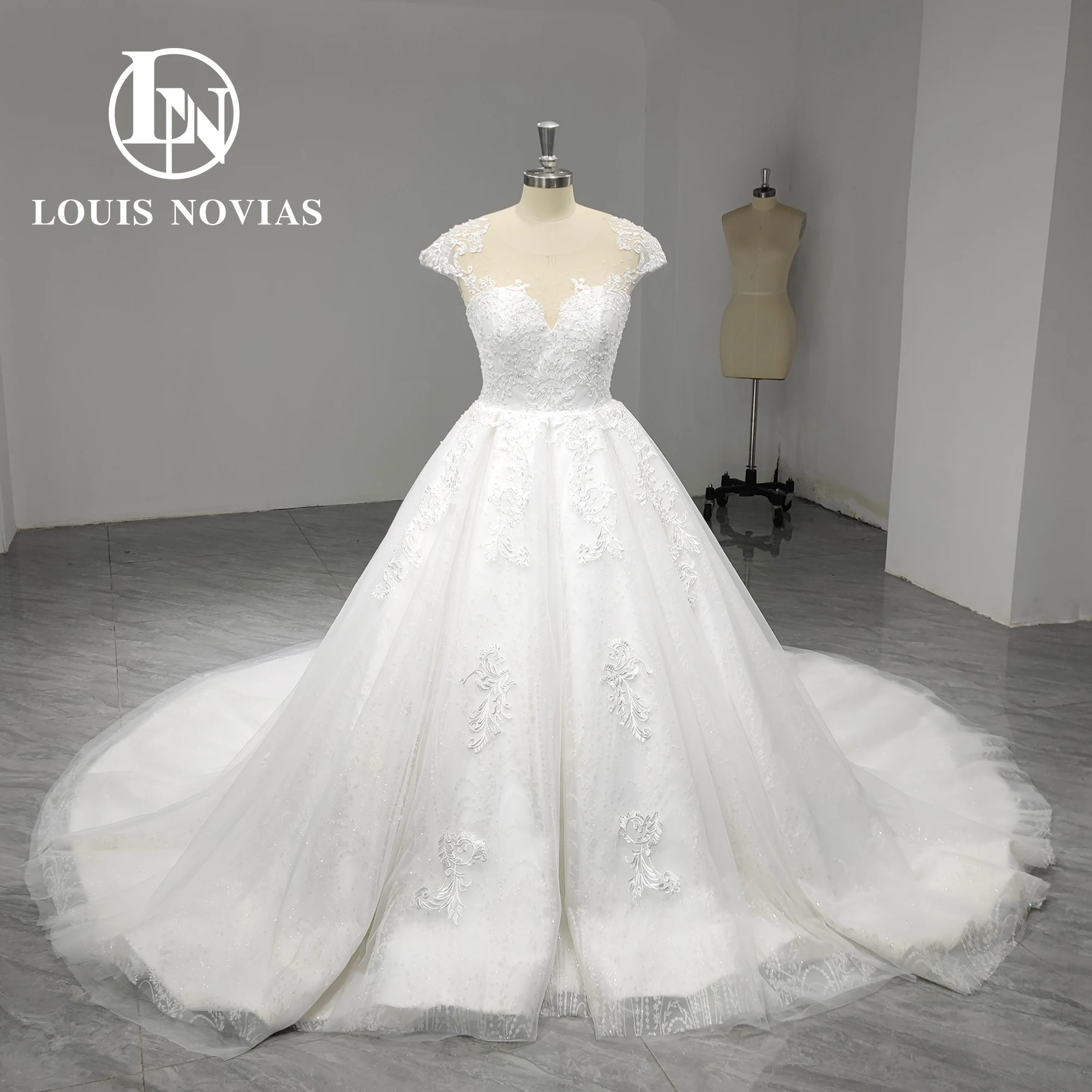 

LOUIS NOVIAS A-Line Wedding Dress 2023 Real Photo Sweetheart Princess Beading Backless Lace Up Wedding Gown Vestidos De Novia