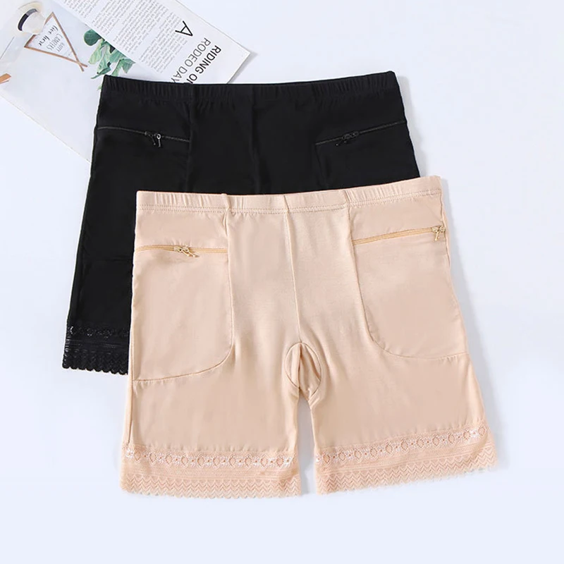 Women Leggings Sexy Summer Safety Pants Modal Mid Waist Soft Breathable With Pockets Underwear