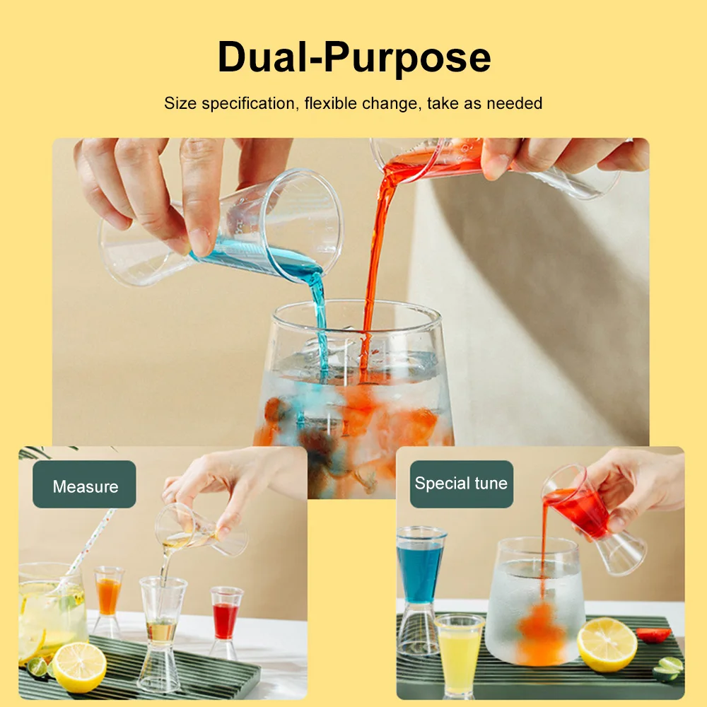 Measuring Jigger 1PC Cocktail Measure Cup Double End Measuring Cup Ounce Milk Tea Coffee Mixing Wine Measuring Apparatus for Home Bar Party stainless steel measuring cups