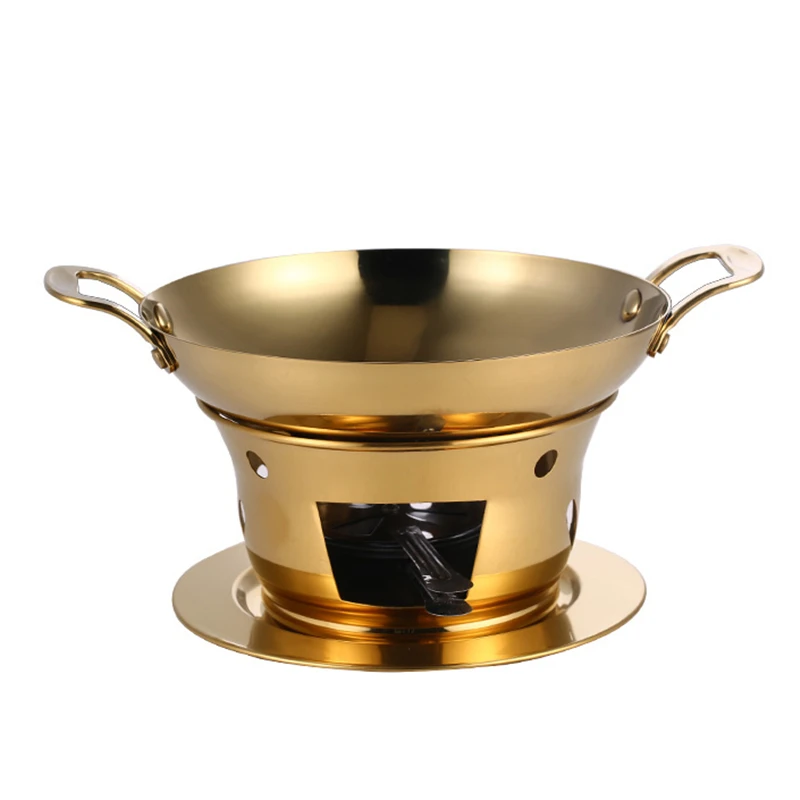 Dry boiler Commercial solid fuel boiler Golden alcohol furnace Chafing dish buffet Korean pot Thickened stainless steel hot pot dry boiler