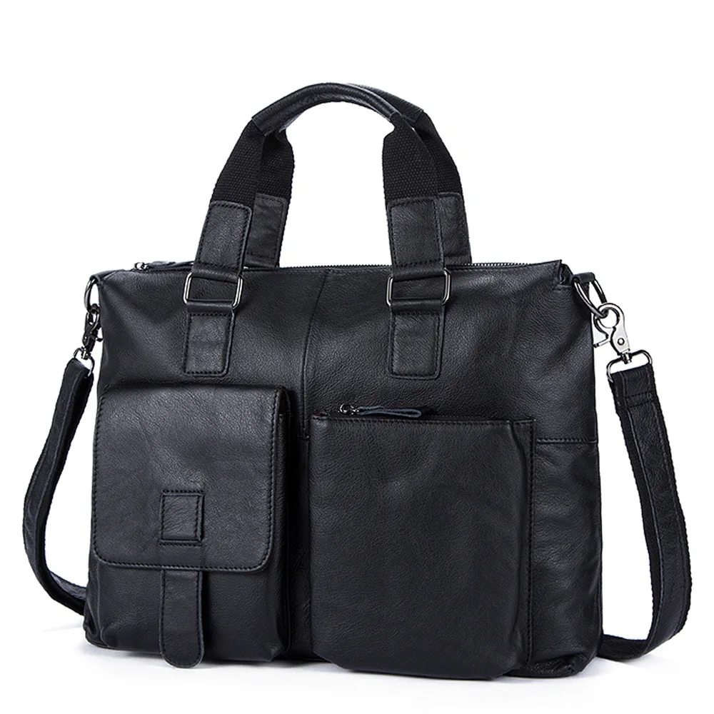 

Mens Leather Briefcase Hand Bag Genuine Leather Business Bag Working Totes Of Doctor Office Man Business Shoulder Bag 40cm
