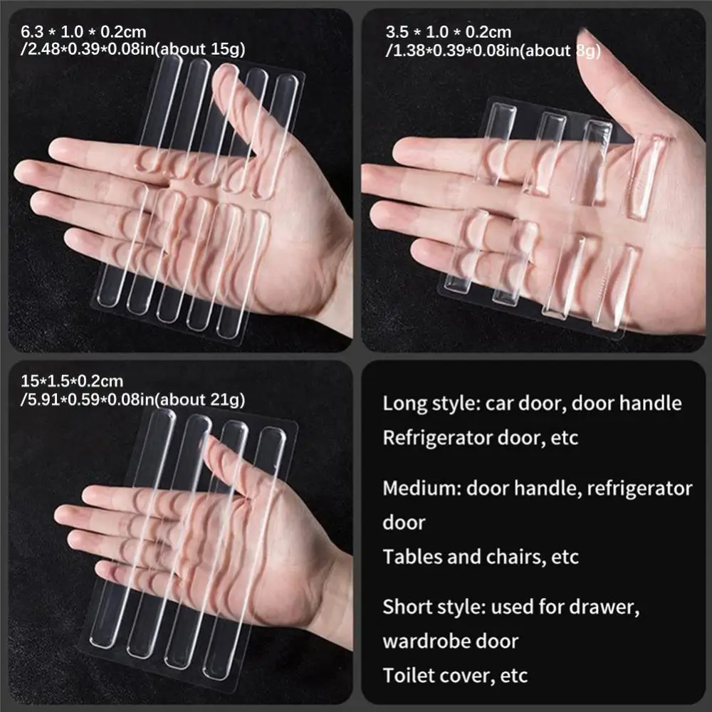Description Picture 2 of item1 Sheet Self Adhesive Buffer Pads Silicone Door Stopper Cabinet Bumpers Wall Protector Furniture Refrigerator Anti-crash Pad