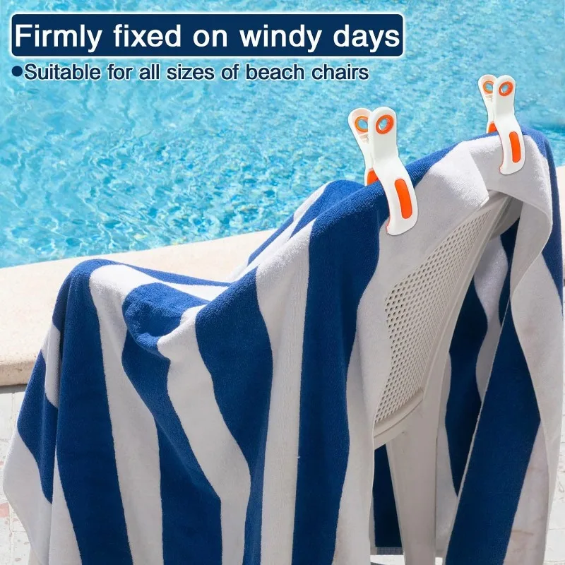 Beach Towel Clips Secure Towels on Windy Beach Days for Beach Chairs Windproof Clothes Hanging Peg Quilt Clamp Holder