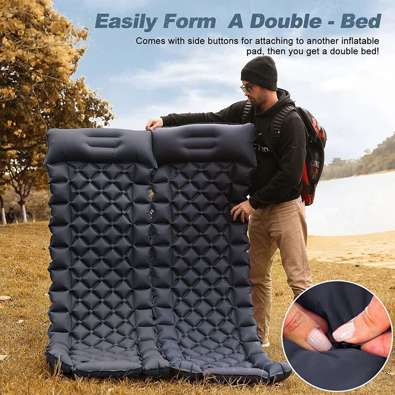 Sleeping Pad For Campinginflatable Lightweight Camping Pad With Air Pillow For Backpacking,Waterproof Camping Mattress