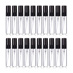 Compact Refillable Glass Perfume Spray Bottle Set - 20pcs - 5ml (Black)