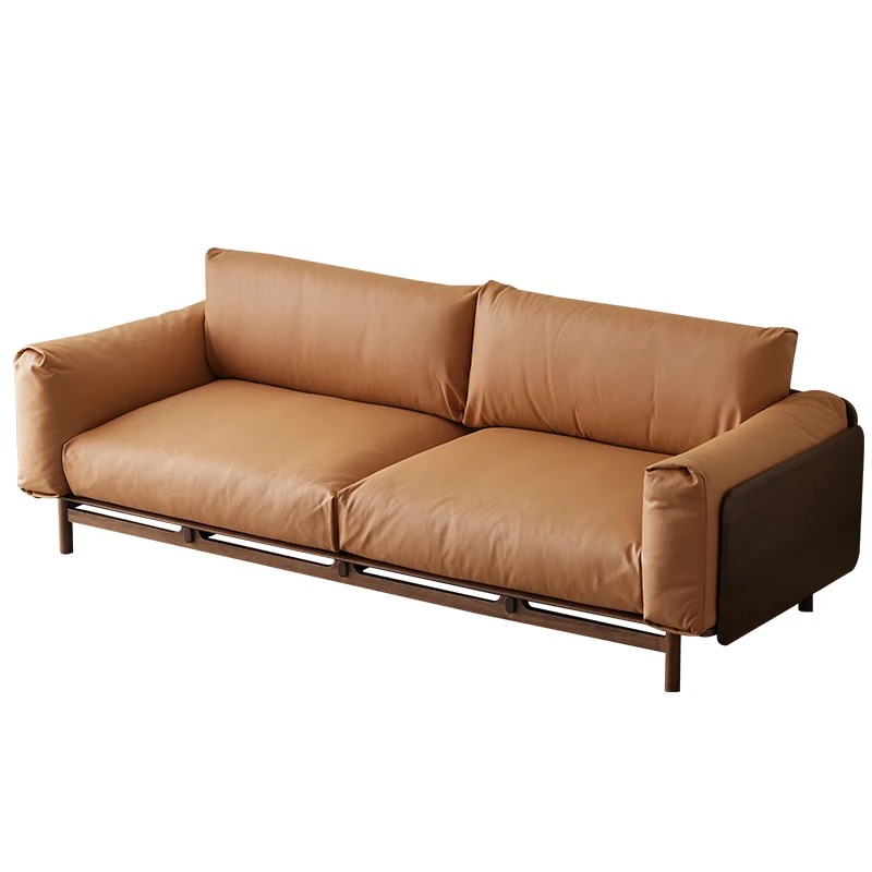 

Простой диван из ткани черного ореха для гостиной в маленькой квартире