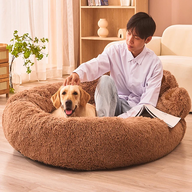 Fluffy Dog Bed Large Pet Products Dogs Beds Small Sofa Baskets Pets Kennel Mat Puppy Cats Supplies Basket Blanket Accessories