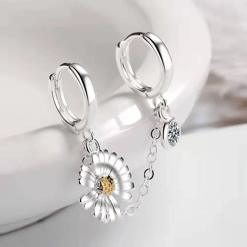 New Arrivals Fashion Double Chain Clip on Drop Hoop Ear Cuff for Women Without Piercing Earring Jewelry Accessories - Image 4