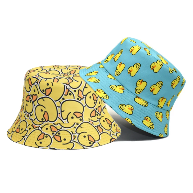 Bocca Cartoon Duck Bucket Hat Cute Printing Fisherman Hats For Men