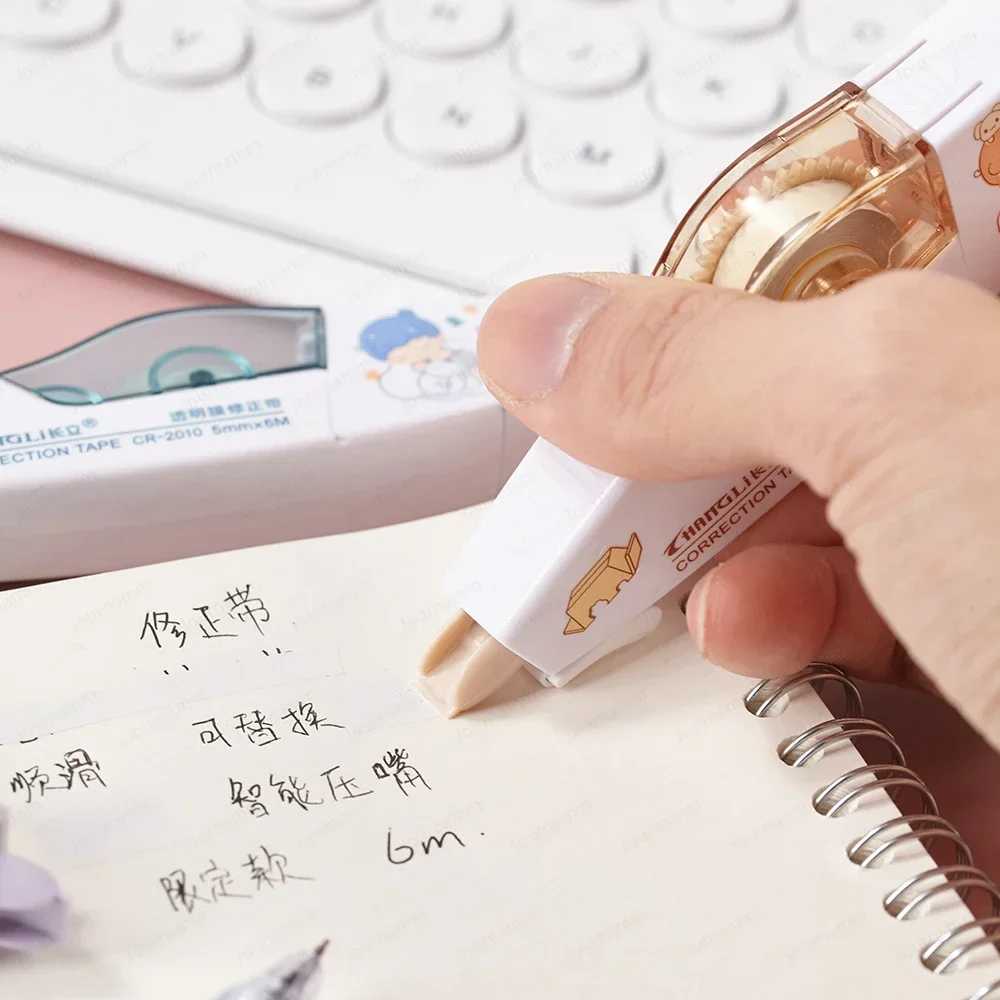 Journamm 5mm*6m Kawaii Correction Tape Student Error Eraser Tape Writable Sticker Pen-type Replaceable Core Creative Stationery
